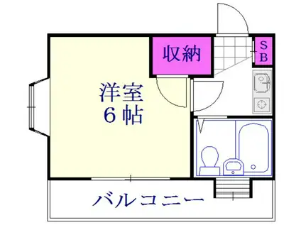 レインボープラザ(1K/3階)の間取り写真