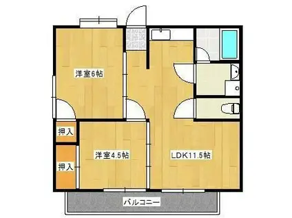 ベスト興産ビル(2LDK/5階)の間取り写真
