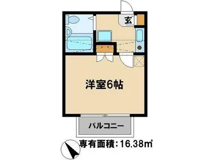 ジュネパレス松戸第530(1K/2階)の間取り写真