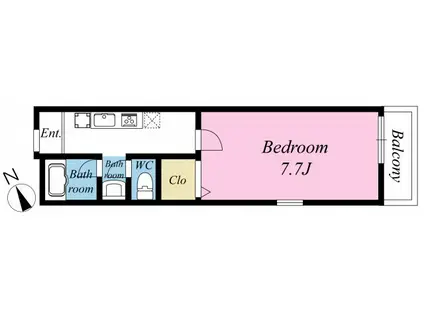 ローズコート(1K/2階)の間取り写真