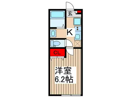 サンズパーク常盤平(1K/2階)の間取り写真