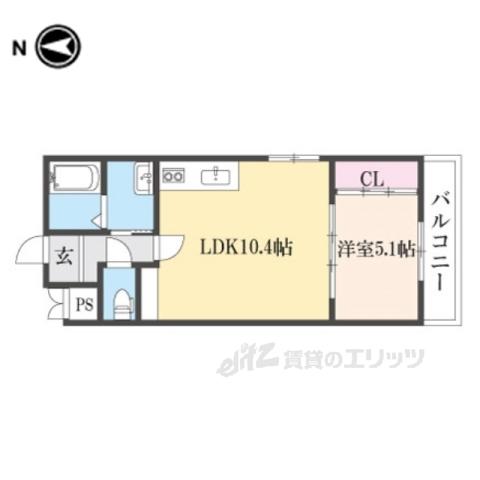 テレザート東船橋(1LDK/3階)の間取り写真