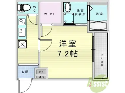 フジパレス曽根南町III番館(1K/1階)の間取り写真