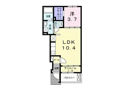 カーサ ルピナス(1LDK/1階)の間取り写真