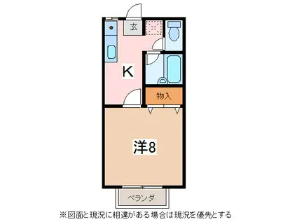 中野ニューハイツ(1K/1階)の間取り写真