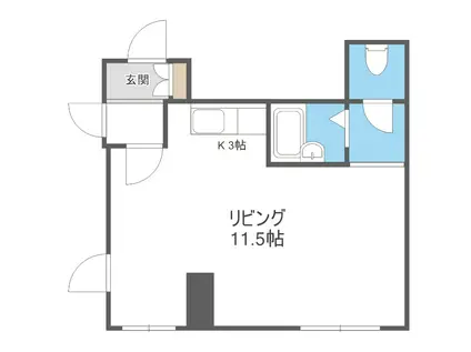 ZENビル(ワンルーム/4階)の間取り写真