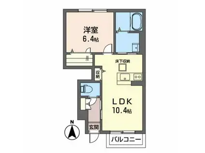 クラヴィエTE(1LDK/1階)の間取り写真