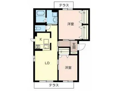 シャーメゾン グランメール(2LDK/1階)の間取り写真