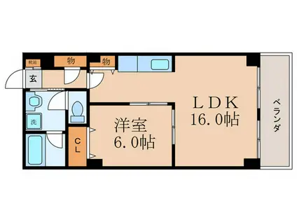 プラザ枷ノ辻(1LDK/4階)の間取り写真