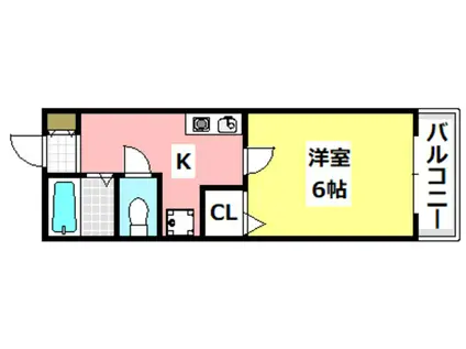 プリシェール・ウエスト(1K/1階)の間取り写真