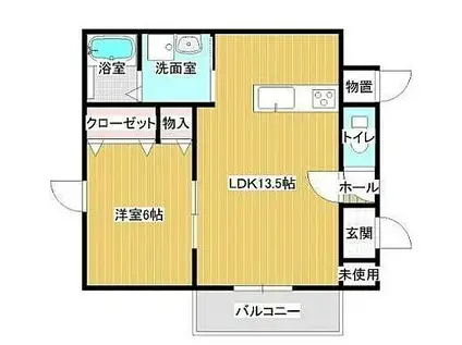 アーバン啓北(1LDK/3階)の間取り写真