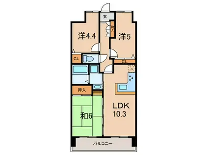 プレステージ加古川IV (3LDK/4階)の間取り写真