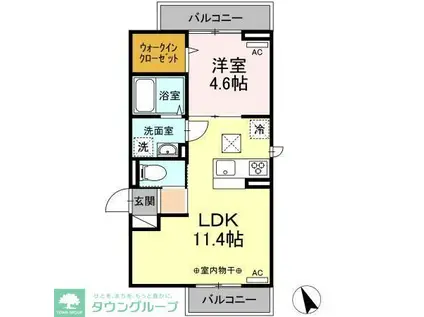 Dフラット大和田(1LDK/2階)の間取り写真