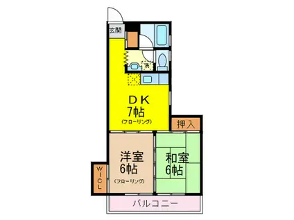 森藤不動産第2ビル(2DK/5階)の間取り写真