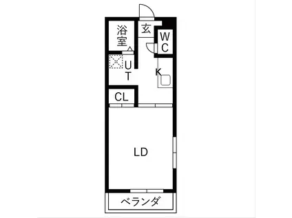 LYRIC(1K/2階)の間取り写真