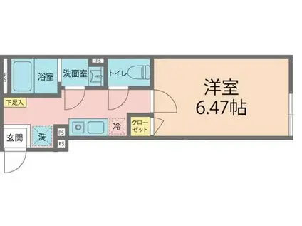 カインドネス新所沢A棟(1K/3階)の間取り写真