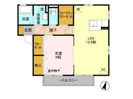 ヴィラージュ III(1LDK/2階)の間取り写真