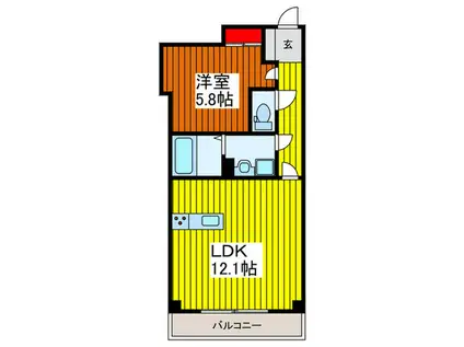 南町計画(1LDK/3階)の間取り写真