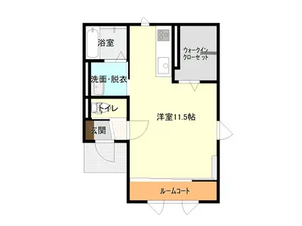 ドライデンコートA棟(ワンルーム/1階)の間取り写真