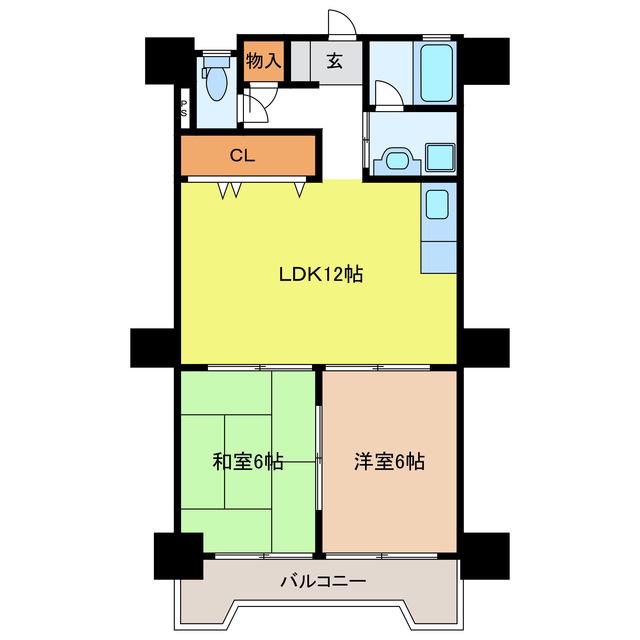 グランフォレスト(2LDK/5階)の間取り写真