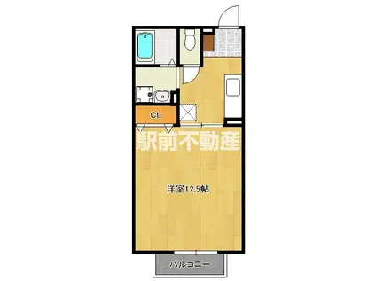 リースランド富士見 I B棟(1K/2階)の間取り写真