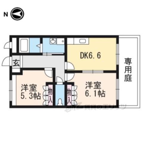 ヴィラルーエン(2DK/1階)の間取り写真