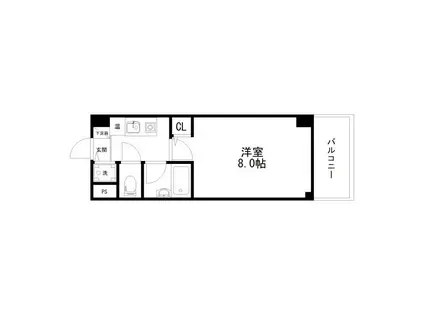 湖山ヒルズ(1K/2階)の間取り写真