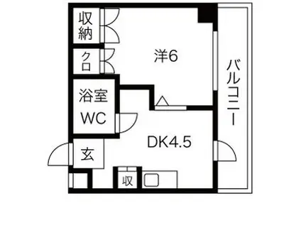 ネスパルド雅(1DK/3階)の間取り写真