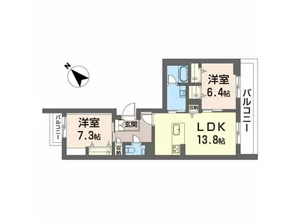 ベラ ルーナ(2LDK/3階)の間取り写真