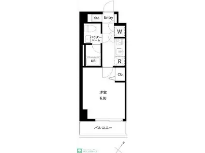 アーバンパーク行徳ステーションフロント(1K/6階)の間取り写真