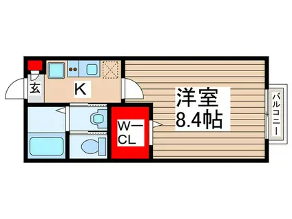 マ-ブルコート南流山(1K/2階)の間取り写真