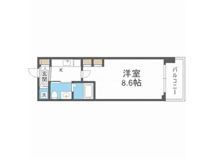 エステムプラザ梅田・中崎町IIIツインマークスノースレジデンス(1K/9階)の間取り写真