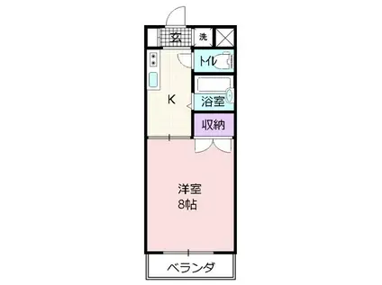 あけぼのハイツII(1K/3階)の間取り写真