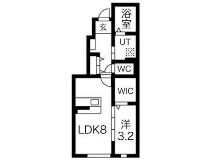JR東北本線 仙北町駅 徒歩7分 2階建 築1年(1LDK/1階)の間取り写真
