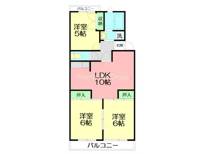 サンパレス湘南III(3LDK/1階)の間取り写真