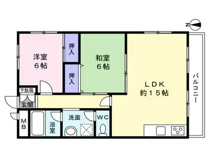 第1永和レジデンス(2LDK/3階)の間取り写真