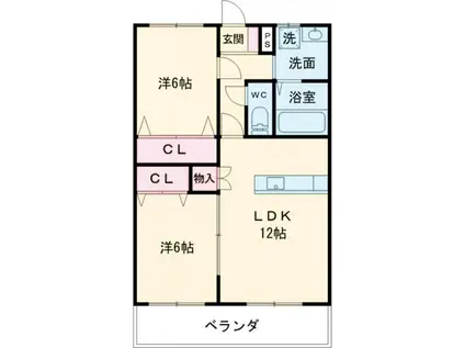フォレストヒル(2LDK/2階)の間取り写真