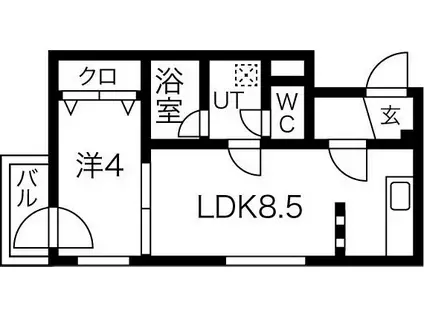 アルヴィータ菊水(1LDK/2階)の間取り写真