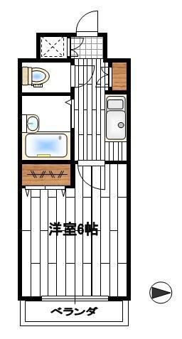 パークマンション(1K/2階)の間取り写真