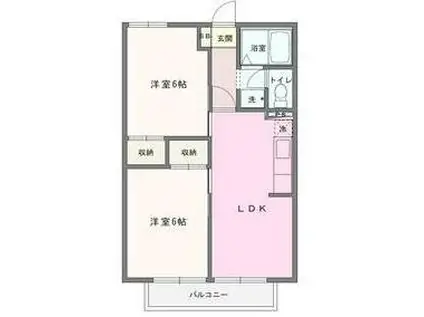 プレジールベアIII(2LDK/1階)の間取り写真