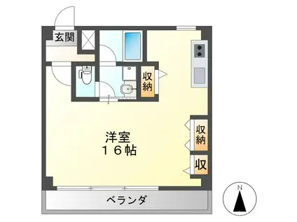 CASA FELICE(ワンルーム/3階)の間取り写真