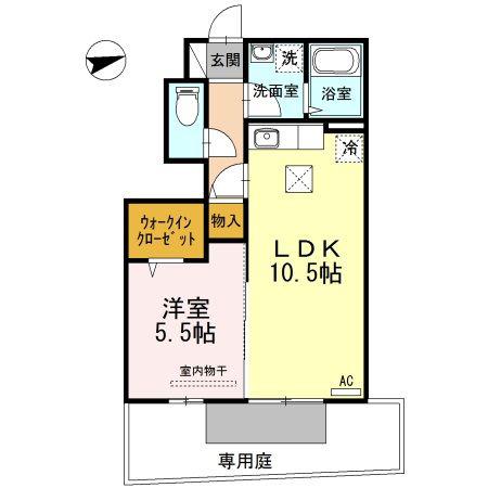 サンクチュアリ(1LDK/1階)の間取り写真