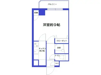 アサイガーデンコート(1K/1階)の間取り写真