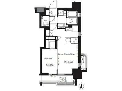 フレンシア椎名町(1LDK/12階)の間取り写真