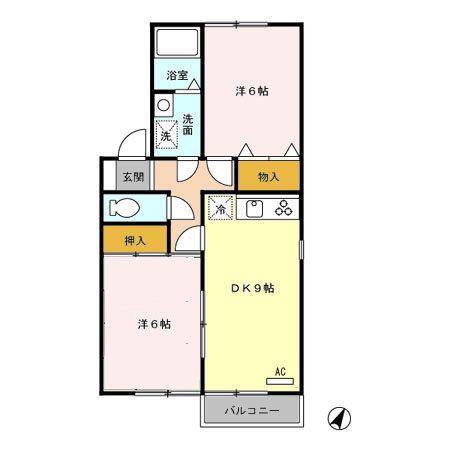 ハイム美須(2DK/1階)の間取り写真