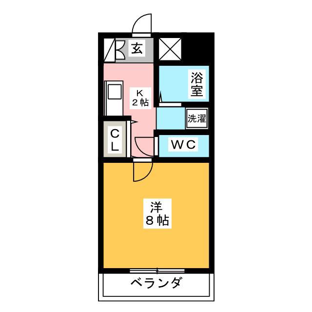 フォーリーフ清水(1K/4階)の間取り写真