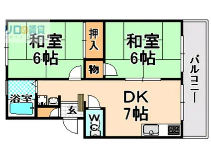 ハイムブリーゼ(2DK/2階)の間取り写真