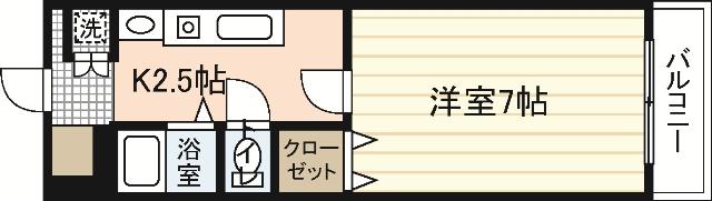 リベルタ可愛(1K/3階)の間取り写真