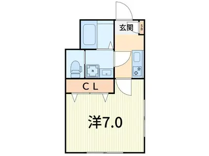 ANGELS森KITA-AYASE(1K/2階)の間取り写真