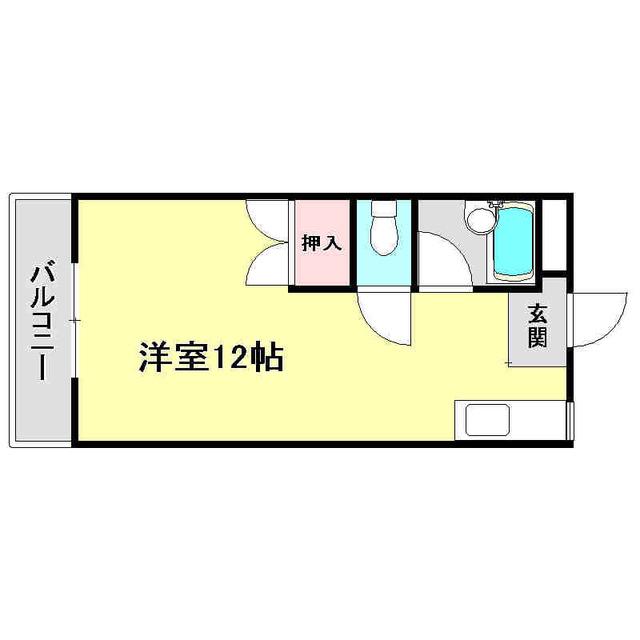 ベルデン朝倉(ワンルーム/4階)の間取り写真